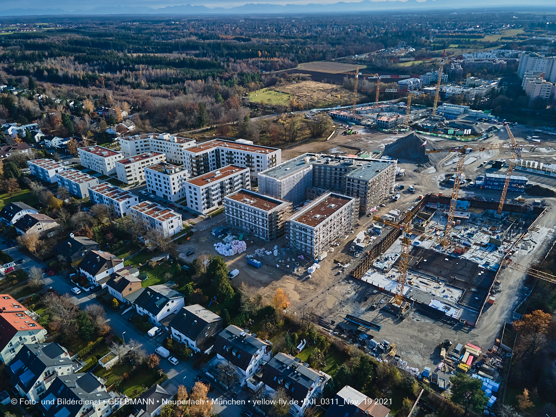 19.11.2021 - Luftbilder von der Baustelle Alexisquartier und Pandion Verde in Neuperlach 19.11.2021 - Luftbilder von der Baustelle Alexisquartier und Pandion Verde in Neuperlach